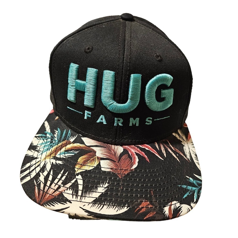 HUG farm Truckers hat. Embroidered. Adjustable. Unique. Rare. Floral.‎ Surf. HI.